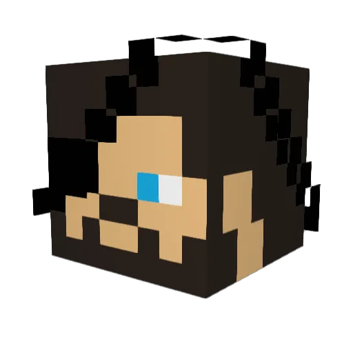Italic07 Minecraft avatar head, 3D render