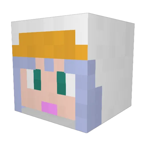 Itkatsu Minecraft avatar head, 3D render