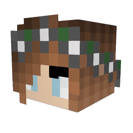 Itokuro Minecraft avatar head, 3D render