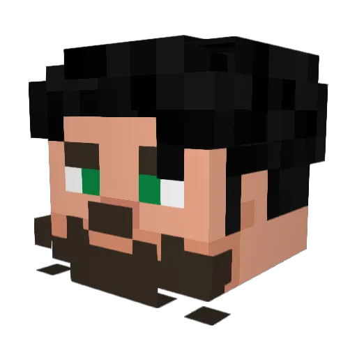 ItsAnsedak Minecraft avatar head, 3D render