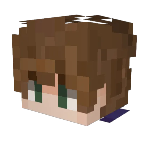 ItsAqwa Minecraft avatar head, 3D render