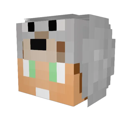 ItsChanMa Minecraft avatar head, 3D render