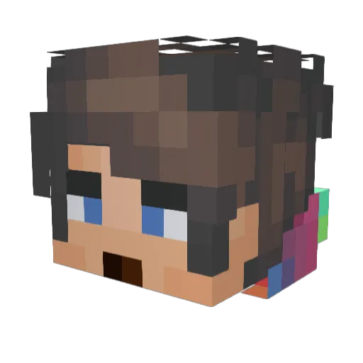 ItsCorbus Minecraft avatar head, 3D render