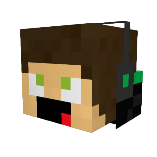 ItsDerptastic Minecraft avatar head, 3D render