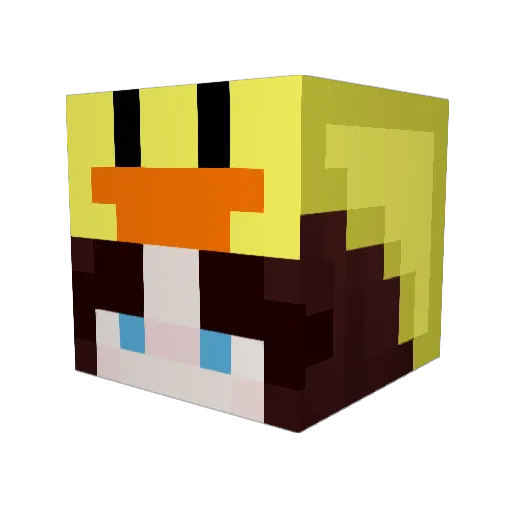ItsDuckiie Minecraft avatar head, 3D render