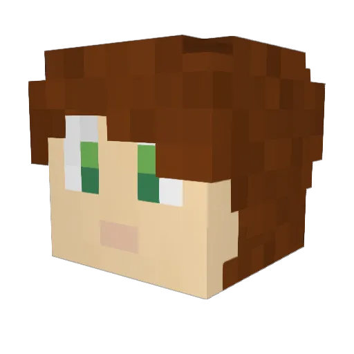 ItsFlitty Minecraft avatar head, 3D render