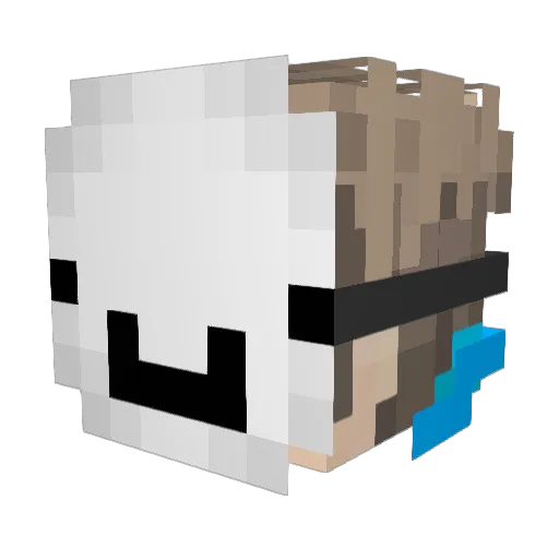 ItsFoxFUN Minecraft avatar head, 3D render