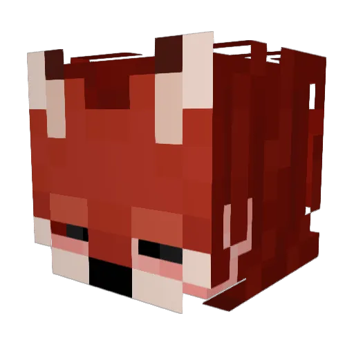 ItsFoxless Minecraft avatar head, 3D render