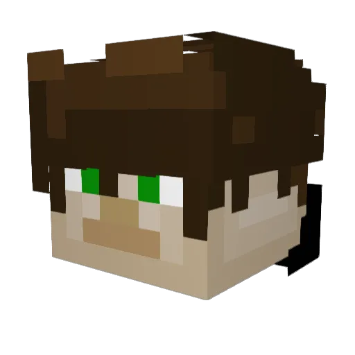 ItsGuitar Minecraft avatar head, 3D render