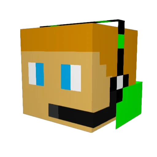 ItsJevf Minecraft avatar head, 3D render