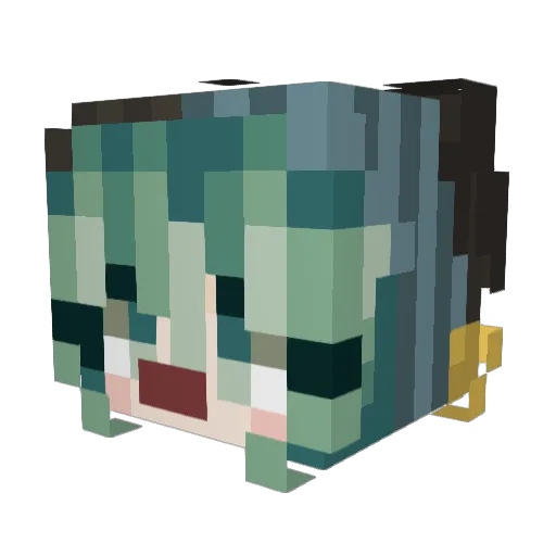 ItsJustLu Minecraft avatar head, 3D render
