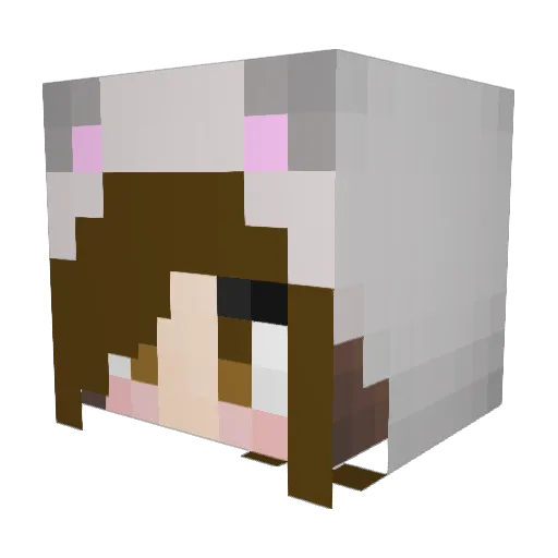 ItsKitteh Minecraft avatar head, 3D render