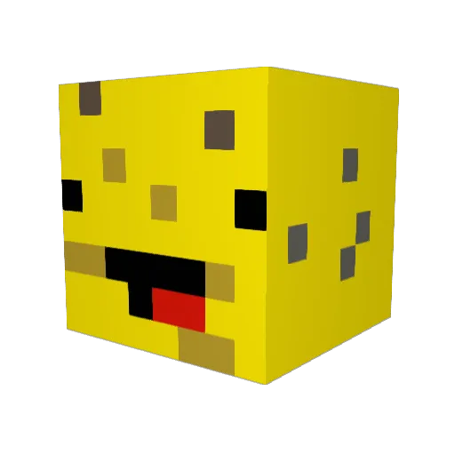 ItsLemmon Minecraft avatar head, 3D render