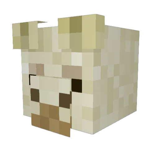 ItsLlama Minecraft avatar head, 3D render