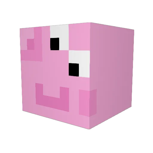 ItsLorena Minecraft avatar head, 3D render