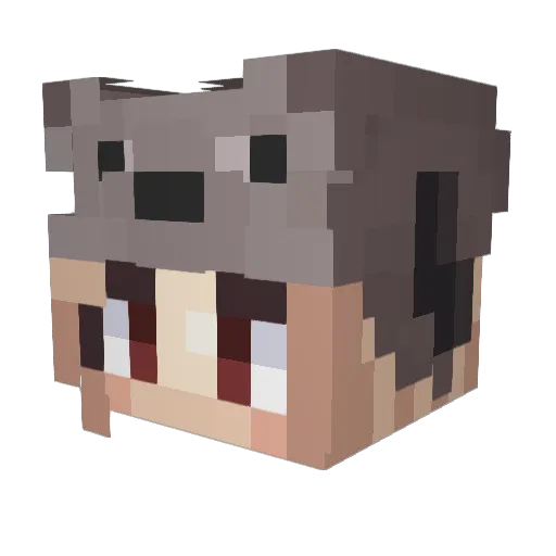ItsMeeeMomo Minecraft avatar head, 3D render
