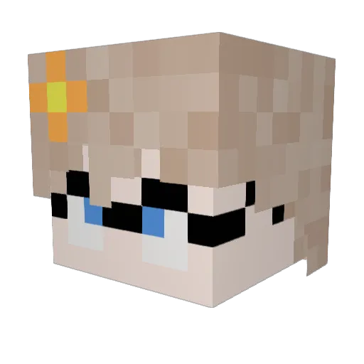 ItsMilkflower Minecraft avatar head, 3D render
