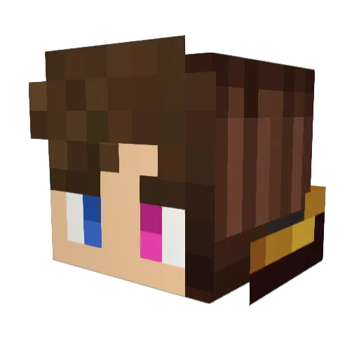 ItsMonotone Minecraft avatar head, 3D render