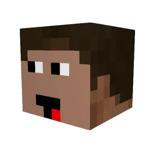 ItsPas Minecraft avatar head, 3D render