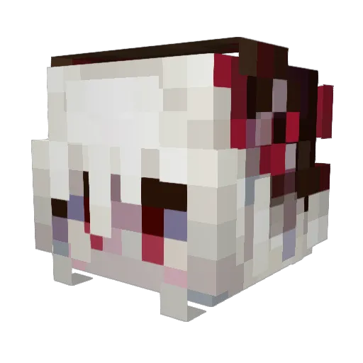 ItsRedMoss Minecraft avatar head, 3D render