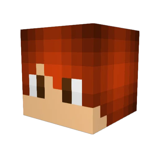 ItsRedWood Minecraft avatar head, 3D render