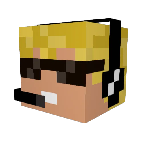 ItsRettret Minecraft avatar head, 3D render