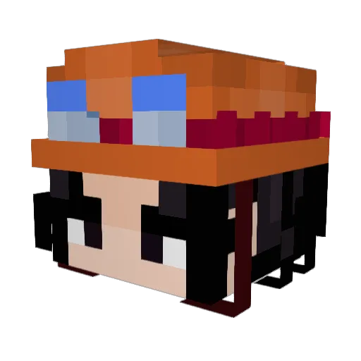 ItsRubyy Minecraft avatar head, 3D render