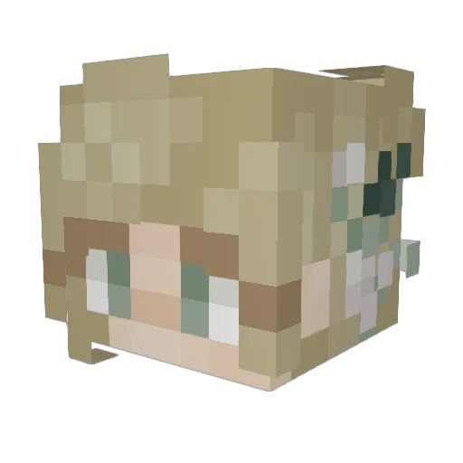 ItsRustyPaws Minecraft avatar head, 3D render