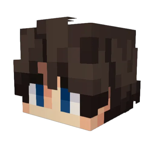 ItsTwoLong Minecraft avatar head, 3D render