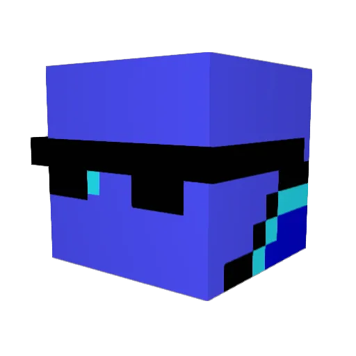 ItsVeryBlue Minecraft avatar head, 3D render