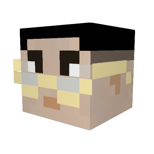 ItsWanZy Minecraft avatar head, 3D render