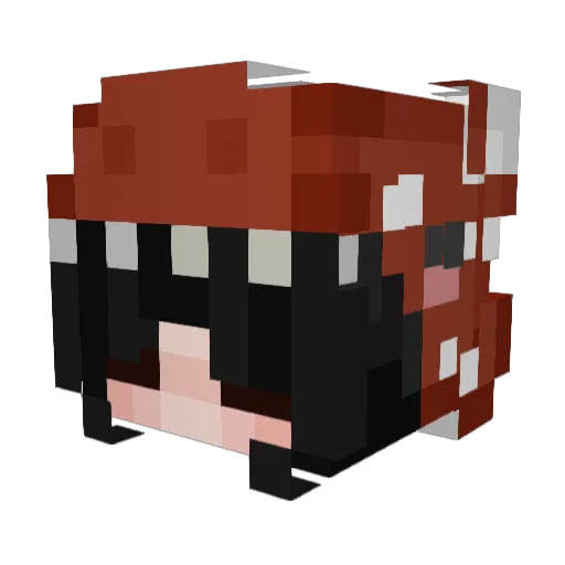 ItsWoman Minecraft avatar head, 3D render