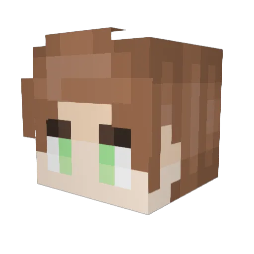 Its_Creeper Minecraft avatar head, 3D render