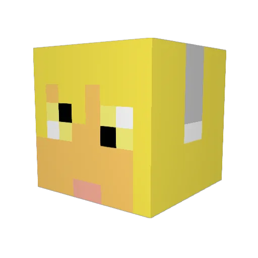 Its_Fine Minecraft avatar head, 3D render