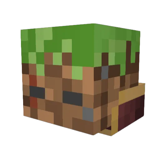 Its_Grass Minecraft avatar head, 3D render