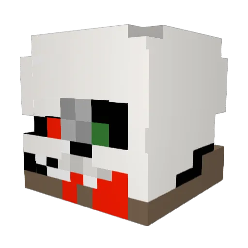Its_Memo Minecraft avatar head, 3D render