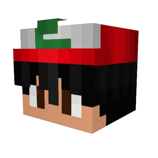 ItsaMeUbyy Minecraft avatar head, 3D render