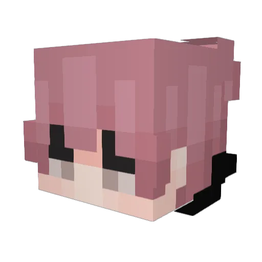 Itsfemtato Minecraft avatar head, 3D render