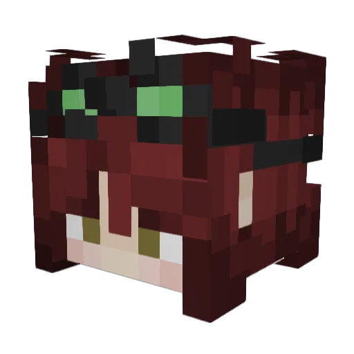 Itsfumikochan Minecraft avatar head, 3D render