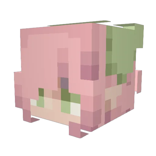 Itsglowtime Minecraft avatar head, 3D render