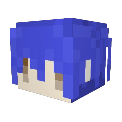 Itsuka_Shido_ Minecraft avatar head, 3D render