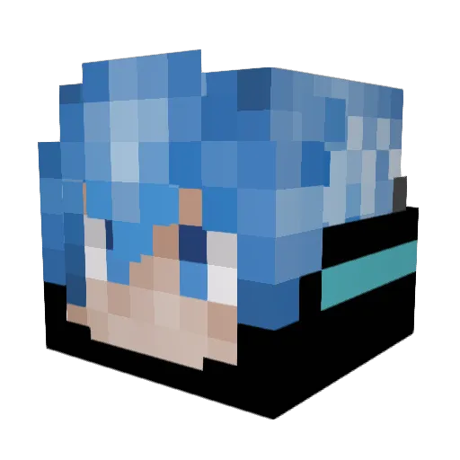 Itsuky Minecraft avatar head, 3D render