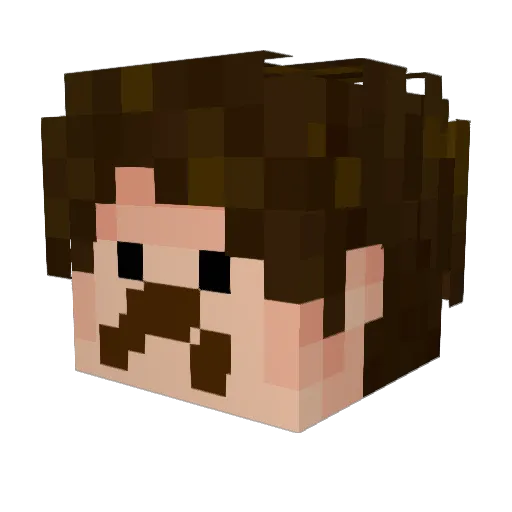 Ittle Minecraft avatar head, 3D render