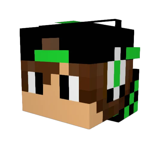 Ittos Minecraft avatar head, 3D render