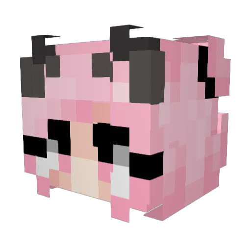 IttyBittyPie Minecraft avatar head, 3D render