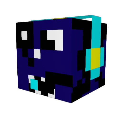 Ittybittyy Minecraft avatar head, 3D render
