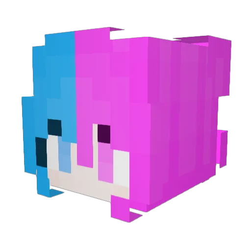 ItzAV Minecraft avatar head, 3D render