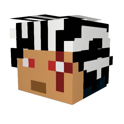 ItzDjPanda Minecraft avatar head, 3D render