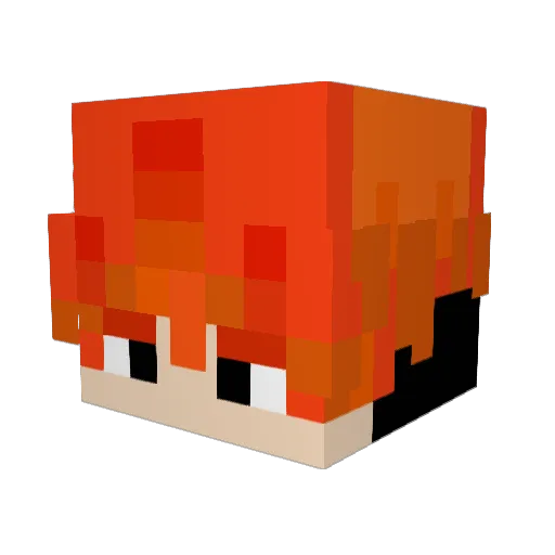 ItzFireguy Minecraft avatar head, 3D render