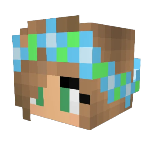 ItzIzi Minecraft avatar head, 3D render